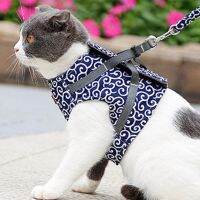 【WNING small pet】สายรัดชุดเสื้อกั๊กสำหรับจูงแมว