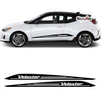 2Pcs Car Side Stripes Skirt Stickers Racing Sport Graphics Vinyl Film Decals For-Hyundai Veloster 2011-2017 Car Accessories Cables