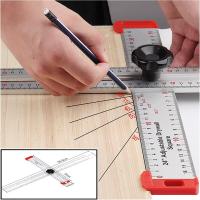 60CM High Precision Angle Ruler Woodworking Scribe Drawing Marking Gauge Crossed-Cut T-Type Ruler Measuring Tools