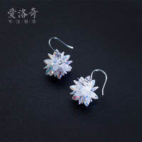 Silver Christmas Womens Korean-Style Single Diamond Sweet White Romantic Aura Snowflake Ornament