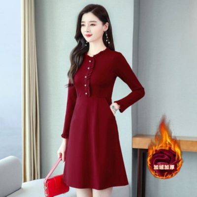 [COD] 2020 new womens autumn dress winter long-sleeved and bottoming spring