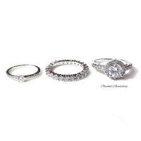 Linda - Jina - Siara S ring set. (เซ็ตแหวนงานชุบทองคำขาว เพชร CZ)