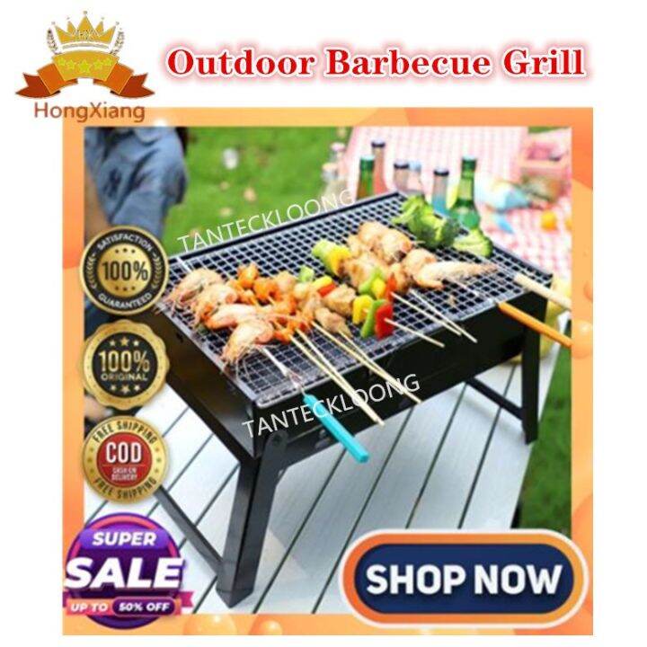 Portable Outdoor Barbecue Stainless Steel Desktop BBQ Grill Lazada PH