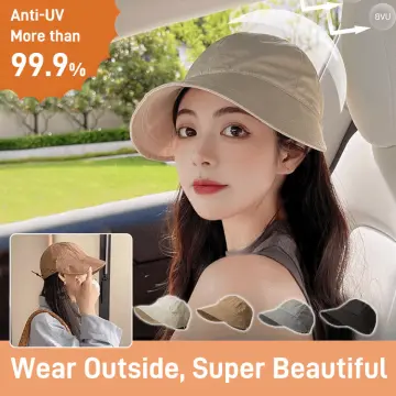 Korean Women's Solar hat UPF50+ Ultraviolet Sun Sunscreen Sun hat Beach  Covered face Empty -top Sun hat