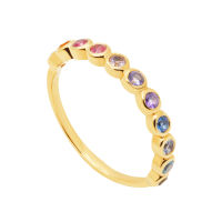 A.CEMI Rainbow Ring แหวนเงินแท้ ชุบทอง 18K โรสโกลด์