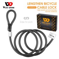 WEST BIKING Bike Lock 2M Lengthen Anti Theft Security MTB Road Bicycle Cable Lock Electric Cycling Motorcycle Bike Accessories