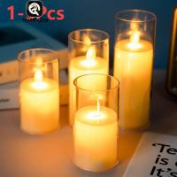 1-5 ชิ้นเทียน LED Light Flameless ริบหรี่แบตเตอรี่ขับเคลื่อนอิเล็กทรอนิกส์ไฟชา LED Tealight เทียนชางานแต่งงานตกแต่ง-ttlg4809