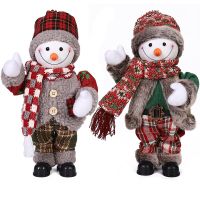 Electric Music Christmas Snowman Doll 30cm Glowing Swing Snowman Christmas Gifts Toys Navidad Christmas Decoration for Home 2023