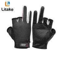 Litake ตาข่ายถุงมือตกปลา Moisture-Proof Anti-ถุงมือกันลื่นสวมใส่ผ้า Breathable