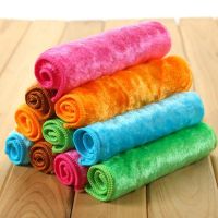 1pc Double Dish Cloth Efficient Bamboo Fiber Kitchen Anti-grease Washing Towel Home Cleaning Tools For Dishwashing Scouring Pad Dish Cloth  Towels