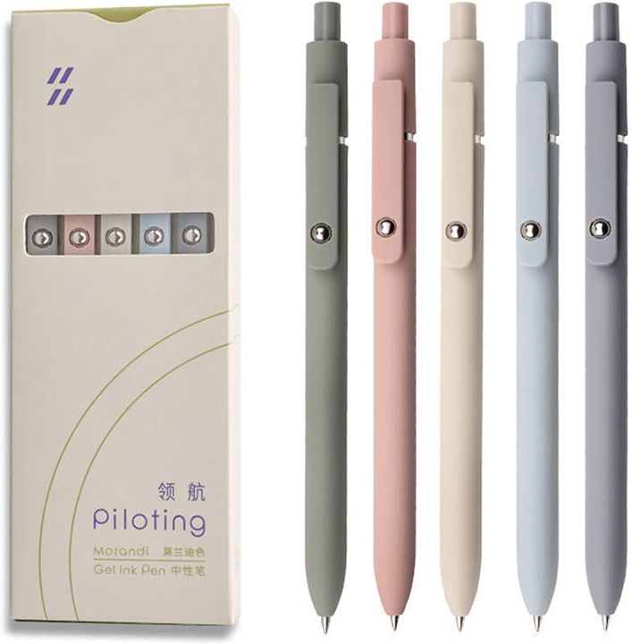 5 Pack Cute Gel Pens, Retractable Quick Dry Gel Ink Pen, Fine
