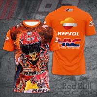 Marc Marquez 93 Repsol Honda MotoGP team HRC, summer Unisex casual fashion T-shirts, 3D printed Style Red Bull logo T-shirts top for men and women