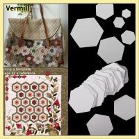 VERMILL 100PCS รูปแบบการตัดเย็บ DIY แฮนด์เมด ควิลท์ แม่แบบหกเหลี่ยม กระดาษเย็บปะติดปะต่อ ผ้าการ์เม้นท์