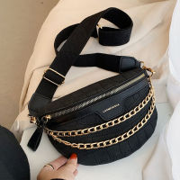 New Chain Fanny pack Women Leather Waist Bag Luxury Chain Chest pack Mini Female Belt Bags Fashion Ladies Shoulder Crossbody Bag