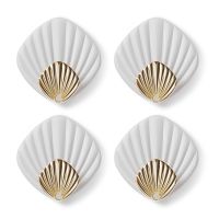 4Pcs Creative Shell Shape Wall Hanging Hook Punch-Free Strong Adhesive Hook Bathroom Kitchen Wall-Mounted Hook