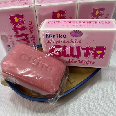 ⚡FLASH SALE⚡♡พร้อมส่ง Niriko GLUTA DOUBLE WHITE SOAP WHITENING 100กรัม 1 แพคมี 6 ก้อน