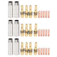 33Pcs/Set Mig Welding Nozzle Welder Torch Nozzles Gold Tip Holder Contact Tips 0.040 Inch Gas Diffuser Set for Torches