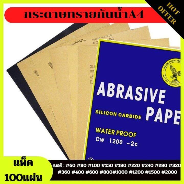 กระดาษทรายกันน้ำทรงสี่เหลี่ยม-จำหน่ายเป็นแพค-ชุด10-100แผ่น-ผิวกระดาษเป็นกระดาษกาวยางพาราคุณภาพดี