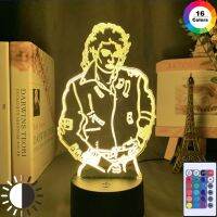 MJ Michael Jackson Sign 3D illusion Lights Table Desk Lamp 7 Color Change Acrylic USB led Childrens Room Decor Night light Ceiling Lights