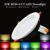 25W RGB CCT สมาร์ทหรี่แสงได้ LED ดาวน์ไลท์220V AC 110V 2000LM ฝังเพดานรอบแสงในร่ม2700 K ~ 6500K *