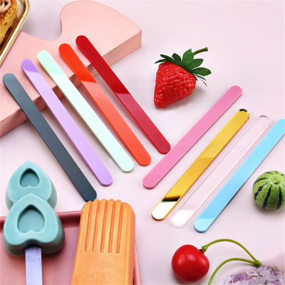Summer Party Supplies Ice Cream Accessories Popsicle Sticks Colorful Acrylic Sticks Ice Cream Sticks