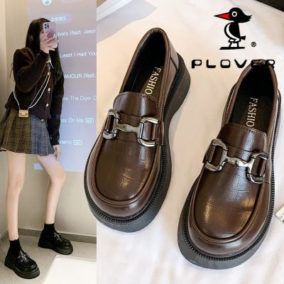 ☇¤✺ PLOVER Woodpecker Shoes Womens Hepburn Style Platform Soles 2022 New Product Temperament Student Soft Sole JK Loafers