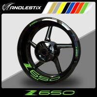 AnoleStix Reflective Motorcycle Wheel Sticker Hub Decal Rim Stripe Tape For Kawasaki Z650 2019 2020 2021 2022 2023