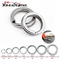 50pcs/lot Stainless Steel Split Rings High Quality Strengthen Solid Ring Lure Connecting Ring Fishing Accessories