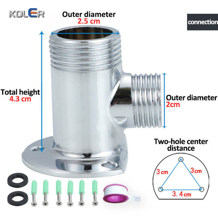 KOLER Stainless Steel Rain Shower set Shower Arm Shower Head Base Arm