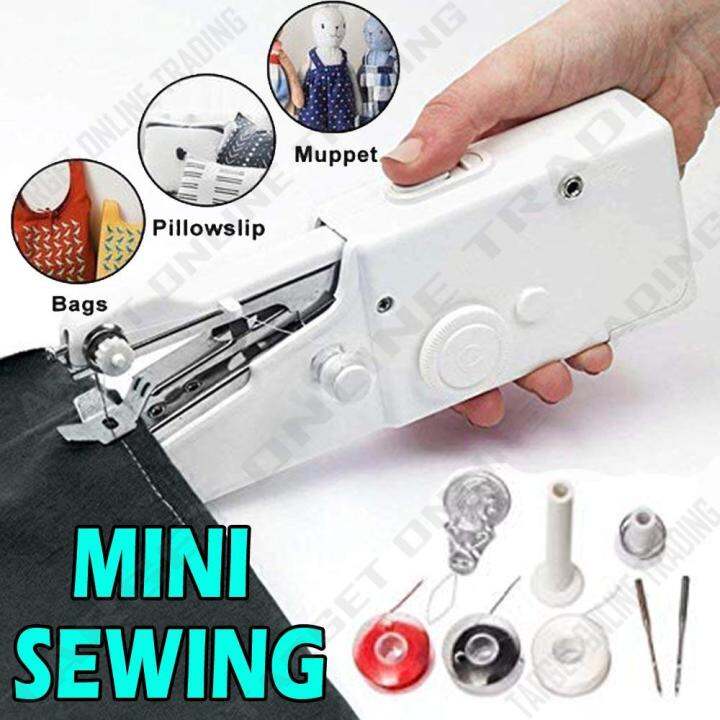 Portable Cordless Mini Hand Sewing Machine Handy Stitch CrossStitch / Mesin Jahit Tangan Mini