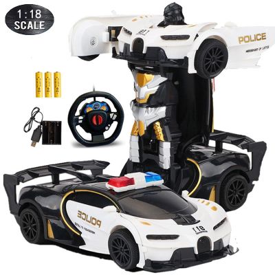 RC Car 2 in 1 Transformation Robots Cars Action Collision Deformation Remote-controlled Sports Driving Vehicles Toys for Boy I01