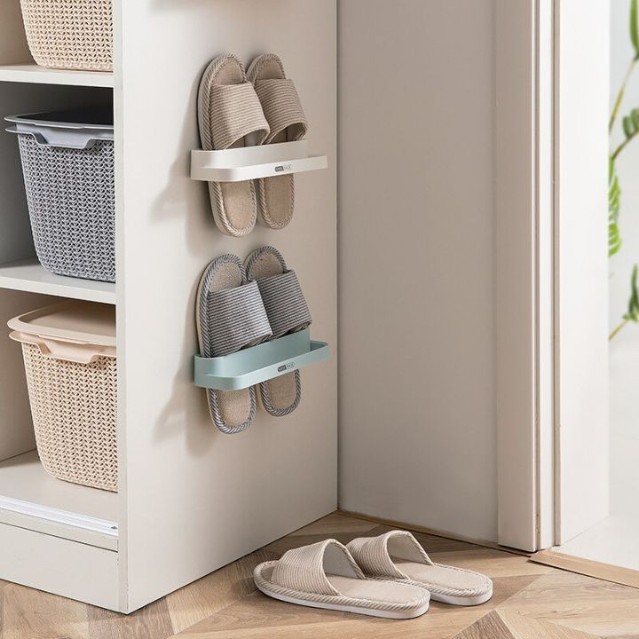 bathroom-double-layer-shoe-rack-hanging-type-non-perforated-slippers-rack-dormitory-shoe-storage-artifact-toilet-drain-shoe-rack-bathroom-counter-stor