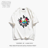 HUANGYOYO เสื้อยืด100% ผ้าฝ้ายแขนสั้นผีเสื้อที่สวยงามสำหรับผู้หญิง