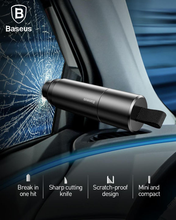 Original Baseus Car Safety Hammer Car Window Glass Breaker Auto
