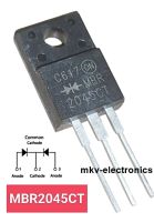 (1ตัว) MBR2045CT , Schottky Diode 20A 45V TO-220FP หลังดำ