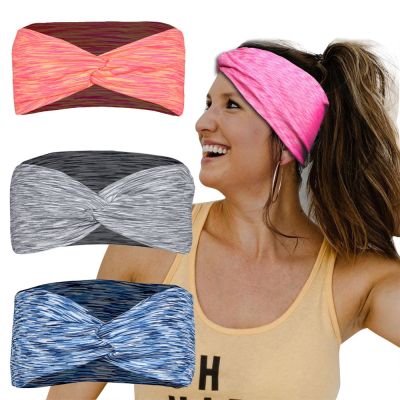 【cw】 1PC Sport Sweat Headband Stretch Elastic WomenHair Band Print Bandage GymRunning Cycling OutdoorSweatband 【hot】
