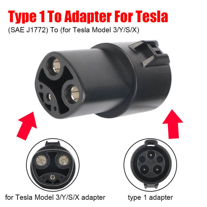 สำหรับ-tesla-รุ่น-x-y-3-s-ev-charger-adapter-sae-j1772ประเภท1ถึงอะแดปเตอร์สำหรับ-tesla-evse-ไฟฟ้ารถชาร์จ-connector