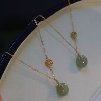 Ping An Xile Fu Character Hetian Jade Necklace Female Clavicle Chain Summer Ins Cold Style High-End Design Sense Niche