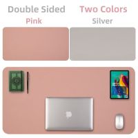 30x100CM Double Sided Desk Pad - PVC Leather Desk Mouse Pad - Easy Clean Non Slip Computer Desk Blotter Mat for Home Or Office