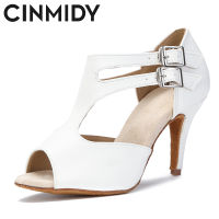 CINMIDY รองเท้าหนังเต้นรำสำหรับผู้หญิงรองเท้าเต้นรำละตินแทงโก้ซัลซ่าบอลรูมรองเท้าส้นสูงเต้นรำรองเท้าผ้าใบผู้หญิงรองเท้าแต่งงาน