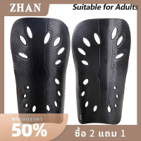 ZHAN สนับหน้าแข้งฟุตบอลพลาสติก1คู่อุปกรณ์ป้องกันขาสำหรับเด็กผู้ใหญ่อุปกรณ์ป้องกันระบายอากาศยามหน้าแข้ง