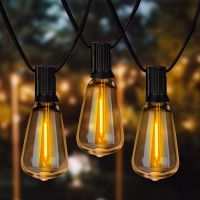 ✙✆✽ ST38 Globe Outdoor LED String Lights Plastic Shatterproof Bulbs Waterproof Patio Lights for Garden Outside Backyard Porch