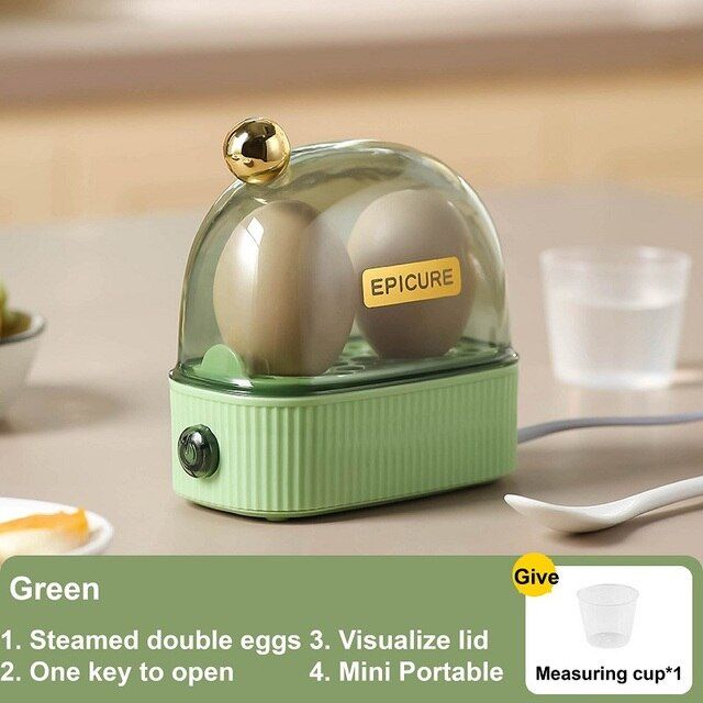 เครื่องต้มที่ต้มไข่ไฟฟ้า120w-220v-เครื่องทำอาหารเช้าขนาดเล็กอัตโนมัติเครื่องต้มไข่ไข่2ฟองเครื่องนึ่งอาหารแบบพกพา