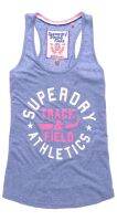 SUPERDRY TRACK &amp; FIELD VEST - เสื้อกล้าม เสื้อสายเดี่ยว สำหรับผู้หญิง สี Horizon Blue Snowy