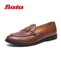 Bata รองเท้าหนังธุรกิจลำลองสำหรับผู้ชาย,รองเท้าหนังแฟชั่นสไตล์เกาหลีกันน้ำกันลื่นรองเท้าผ้าใบทำงาน