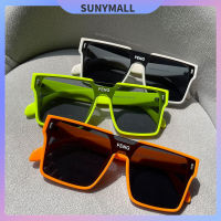 SUNYMALL แสงแดดสำหรับเด็ก แฟชั่น สี่เหลี่ยม แว่นตา ต่อต้านยูวี แว่นตากันแดด เด็กผู้ชาย สาว แว่นตา สีดำ สีเหลือง