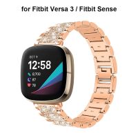 {zhiyun Watchshop}เครื่องประดับ B Ling วงสำหรับ F Itbit ความรู้สึก /Versa 3วงสำหรับผู้หญิงผู้ชายเปลี่ยนสร้อยข้อมือ Rhinestone สายโลหะสำหรับ F Itbit ในทางกลับกัน3