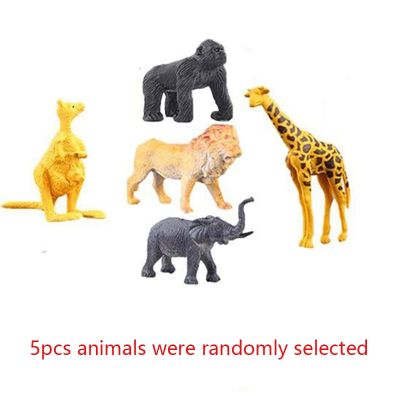 โมเดลสัตว์ป่าไดโนเสาร์ป่าจำลองขนาดเล็ก5-53ชิ้น/ชุดของเล่นสัตว์ของเล่นตัวการ์ตูนสำหรับเด็กสวนสัตว์ป่าพลาสติก
