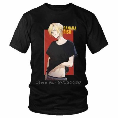 Fashion Banana Fish Ash Lynx Eiji Okumura Otaku Tshirt Men Tee Top Cotton T Shirt Short Sleeve Japan Manga T-Shirt Clothing