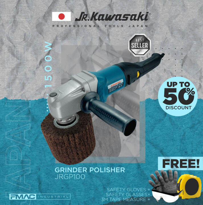 JR KAWASAKI JAPAN Grinder Polisher 1500W JRGP100 (WITH FREE SAFETY